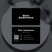 Zwart-wit QR-code minimalist Visitekaartje