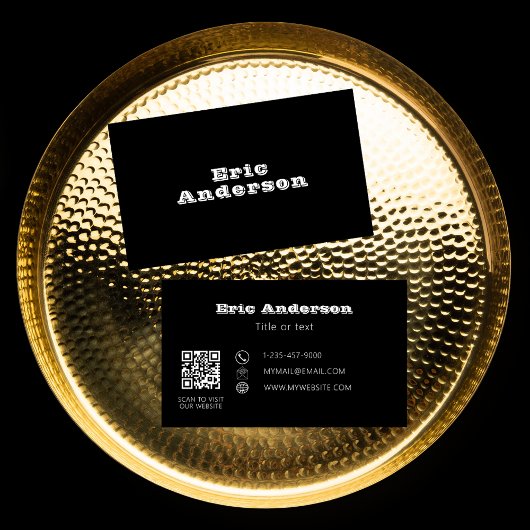 Zwart-wit QR-code minimalist Visitekaartje
