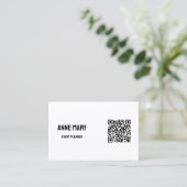 Zwart Wit QR Code Moderne Wedding Event Planner Visitekaartje (Staand voorkant)