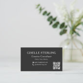 Zwart Wit QR Code Professionele Foto Visitekaartje (Staand voorkant)