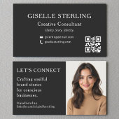 Zwart Wit QR Code Professionele Foto Visitekaartje