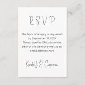 Zwart-wit QR-code RSVP Bruiloft Informatiekaartje (Voorkant)