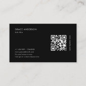 Zwart-wit QR-code Social Media Visitekaartje (Voorkant)