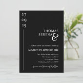 Zwart-wit QR Code Tijdlijn Reisschema Huwelijk Kaart (Staand voorkant)