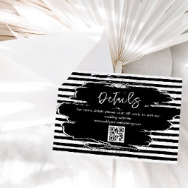 Zwart Wit QR Code Trouwdetails Informatiekaartje