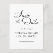 Zwart Wit QR Code Trouwkaart Save The Date Briefkaart (Voorkant)
