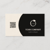 Zwart-wit QR-code Visitekaartje (Voorkant)