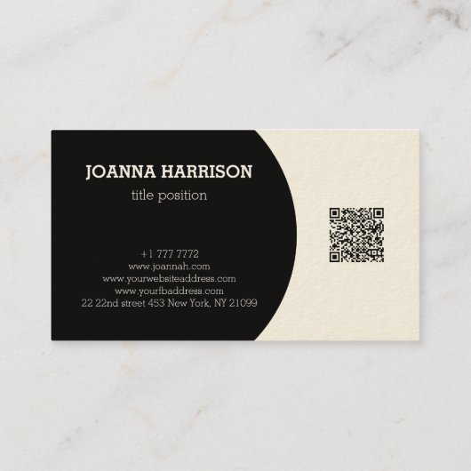 Zwart-wit QR-code Visitekaartje (Achterkant)