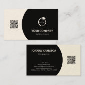 Zwart-wit QR-code Visitekaartje (Voorkant / Achterkant)