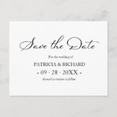 Zwart-wit QR Code Wedding Bewaar de datum Briefkaart (Voorkant)