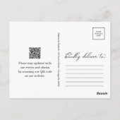 Zwart Wit QR Code Wedding Save the Date Briefkaart (Achterkant)