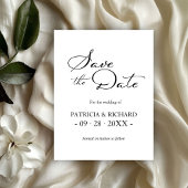 Zwart Wit QR Code Wedding Save the Date Briefkaart