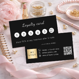 Zwart-wit QR-code zakelijk logo Klantenkaartje