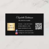 Zwart-wit QR-code zakelijk logo loyaliteitskaart Klantenkaartje (Achterkant)
