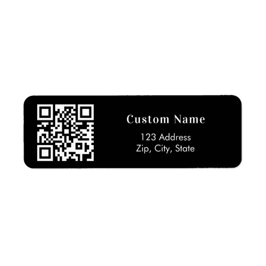 Zwart wit QR code zakelijk retouradres Etiket (Voorkant)