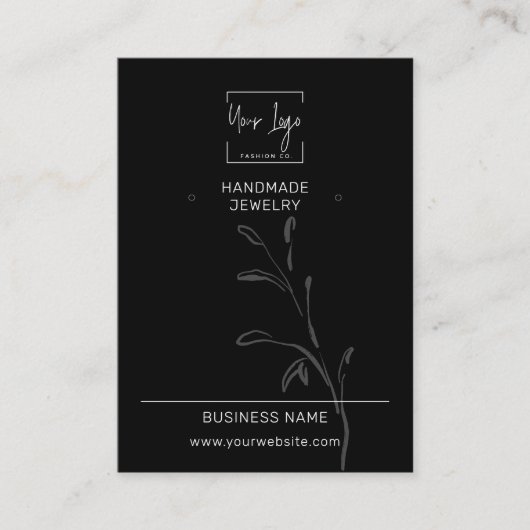 Zwart & Wit QR Mode Sieraden Display Kaart Contactkaartje (Voorkant)