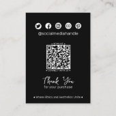 Zwart & Wit QR Mode Sieraden Display Kaart Contactkaartje (Achterkant)