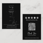 Zwart & Wit QR Mode Sieraden Display Kaart Contactkaartje (Voorkant / Achterkant)