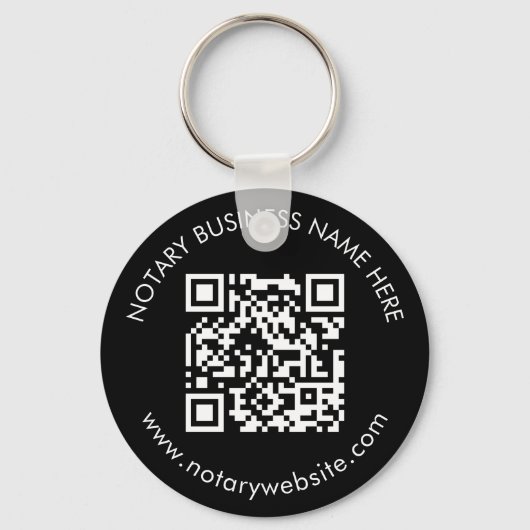 Zwart-wit QR-promotiemateriaal met Logo Sleutelhanger (Voorkant)