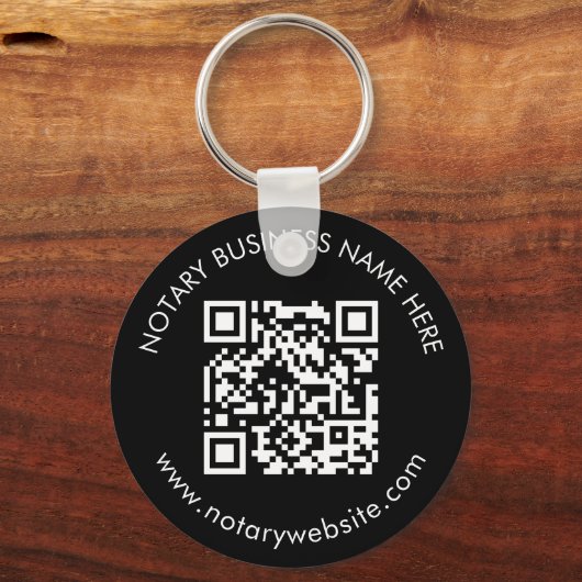Zwart-wit QR-promotiemateriaal met Logo Sleutelhanger (Voorkant)