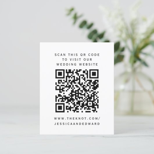 Zwart Wit QR scancode Onze trouwwebsite Chic (Staand voorkant)