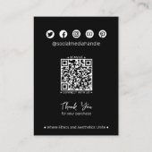 Zwart & Wit QR Sieraden Haarclip Display Kaart Contactkaartje (Achterkant)