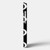Zwart-wit Quatrefoil gepersonaliseerd monogram Case-Mate iPhone Case (Achterkant / Links)
