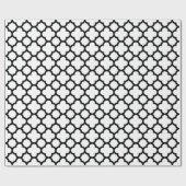 Zwart-wit Quatrefoil Gift Wrapping Paper Cadeaupapier (Vlak)
