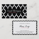 Zwart-wit Quatrefoil Ikat Geometric Pattern Visitekaartje (Voorkant / Achterkant)