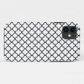 Zwart-wit Quatrefoil-overlooppatroon Case-Mate iPhone Case (Achterkant (horizontaal))