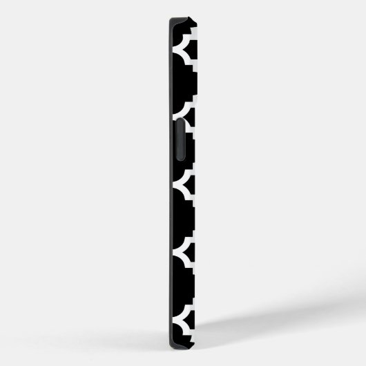 Zwart-wit Quatrefoil Patroon - Aangepast monogram Case-Mate iPhone Case (Achterkant / Rechts)
