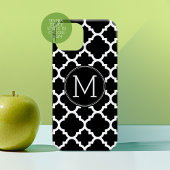 Zwart-wit Quatrefoil Patroon - Aangepast monogram Case-Mate iPhone Case