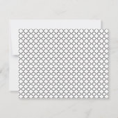 Zwart & Wit Quatrefoil Wedding RSVP Kaarten (Achterkant)