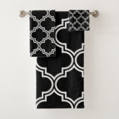 Zwart-wit Quatrefolie Bad Handdoek (Insitu)