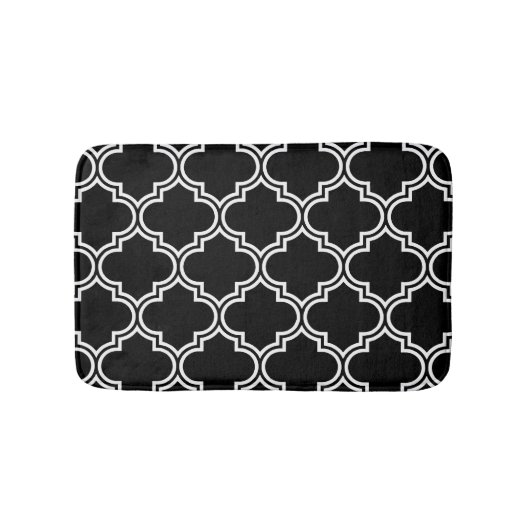 Zwart-wit Quatrefolie Badmat (Voorkant)