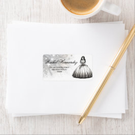 Zwart & Wit Quinceañera Meisje Etiket