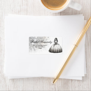 Zwart & Wit Quinceañera Meisje Etiket