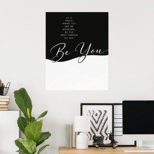 Zwart-wit Quote Poster – Minimalistische Muur
