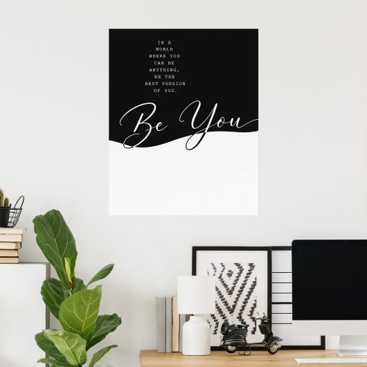 Zwart-wit Quote Poster – Minimalistische Muur (Thuiskantoor)