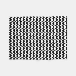 Zwart-wit R.J. Waves Fleece Deken