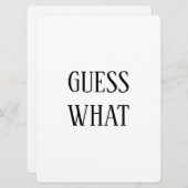 Zwart-wit Raad wat zwangerschap aankondiging (Voorkant / Achterkant)