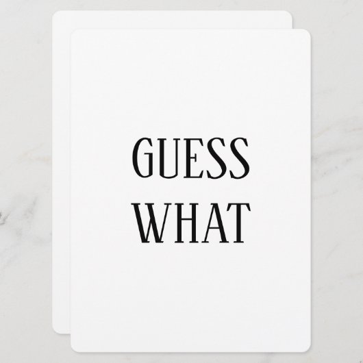 Zwart-wit Raad wat zwangerschap aankondiging (Voorkant / Achterkant)