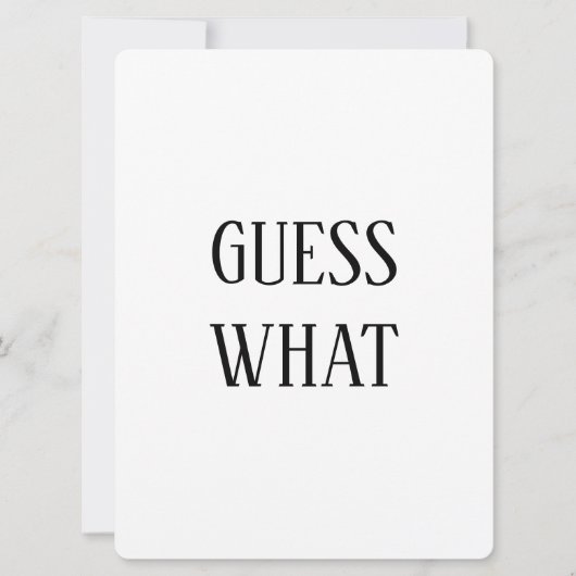 Zwart-wit Raad wat zwangerschap aankondiging (Voorkant)