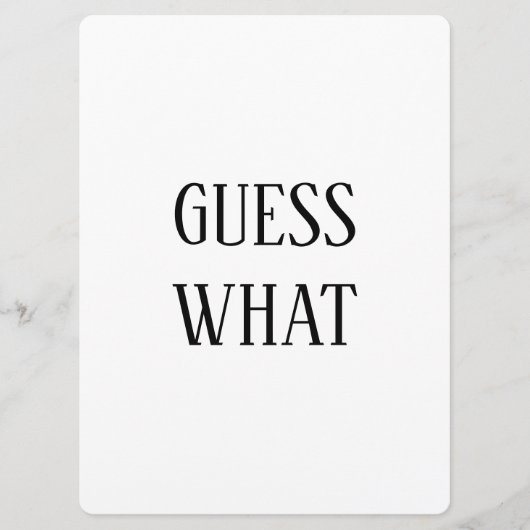 Zwart-wit Raad wat zwangerschap aankondiging (Voorkant)