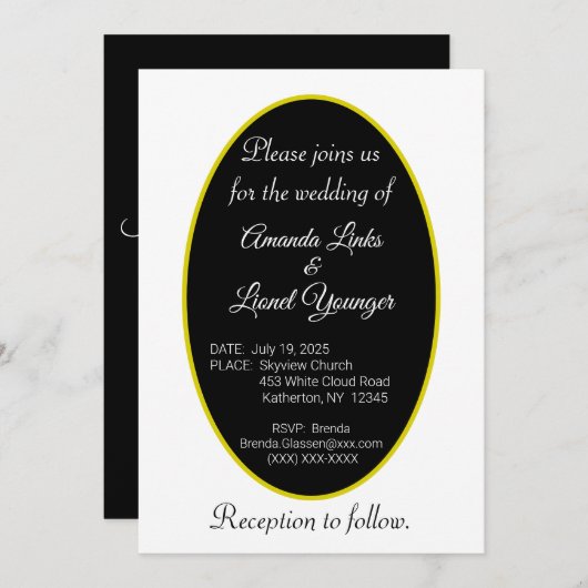 Zwart-wit raam bruiloft kaart (Voorkant / Achterkant)