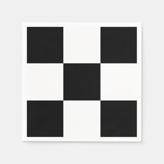 Zwart Wit Race Checkerboard Squares Aangepaste kle Servet (Voorkant)