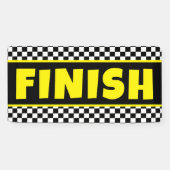 Zwart-wit race-eindstreepbanner | Geruit Spandoek (Horizontaal)