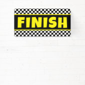 Zwart-wit race-eindstreepbanner | Geruit Spandoek (Insitu)