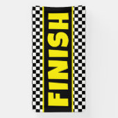 Zwart-wit race-eindstreepbanner | Geruit Spandoek (Verticaal)
