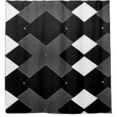 Zwart-wit Race Patroon Douche Gordijn (Voorkant)